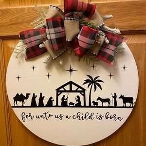 Beautiful handcrafted NATIVITY sign Christmas GIFT